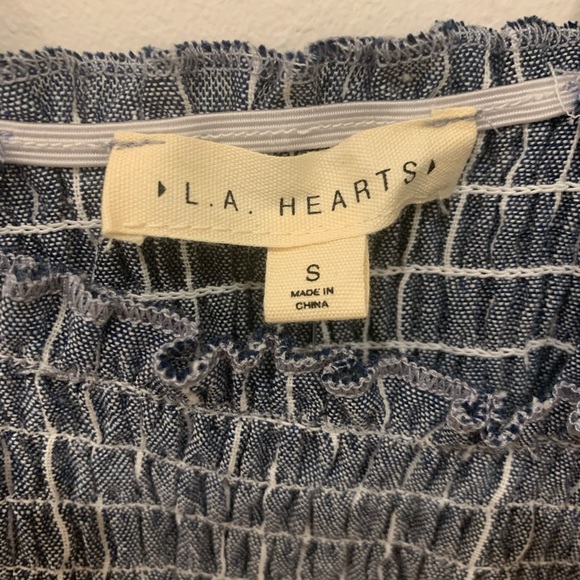 LA Hearts Womens Tie Strap Smocked Top - Picture 4 of 4